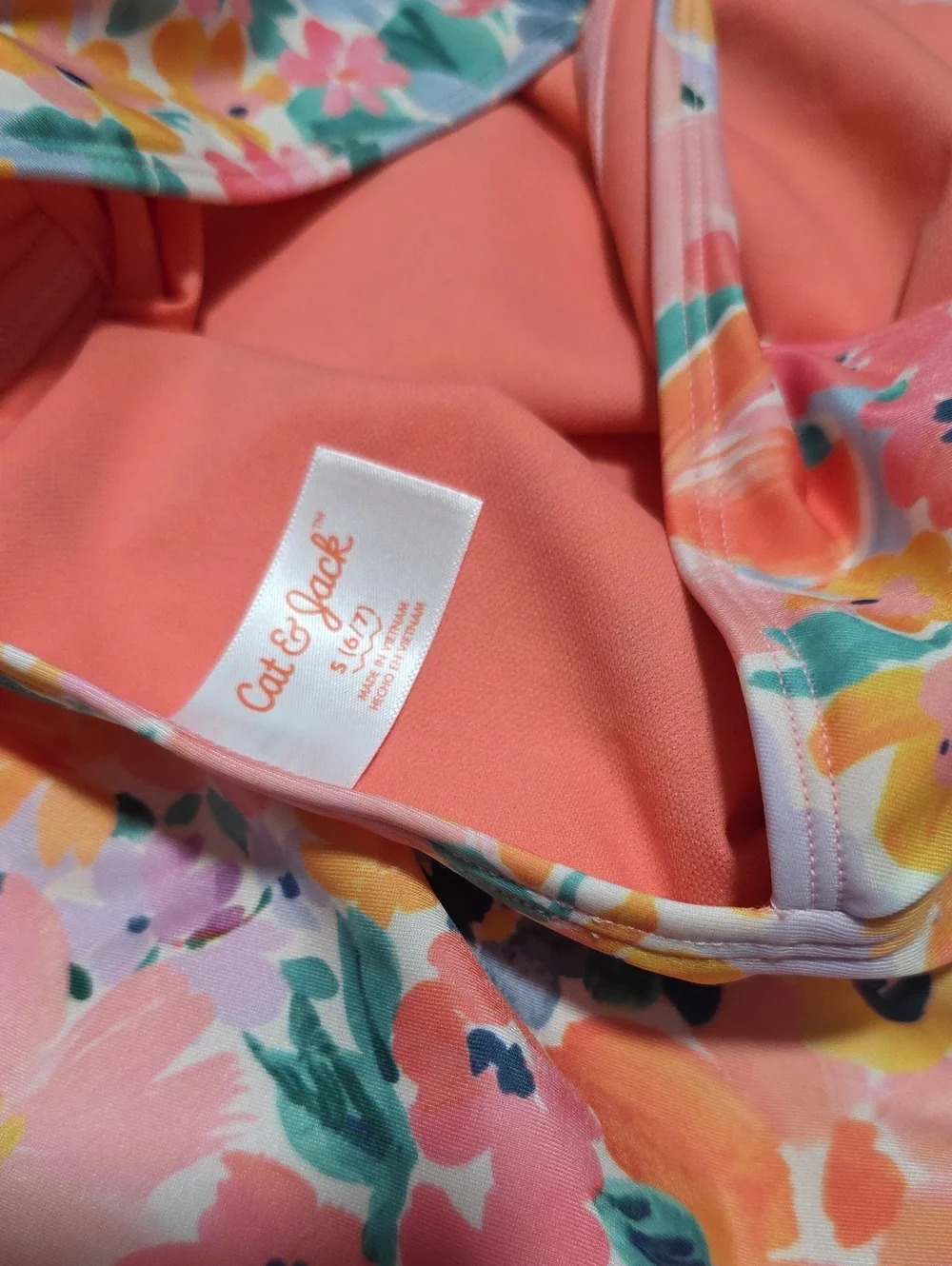 NWT Cat & Jack Sunny Fields One Piece Bathing Suit- S Or 6/7